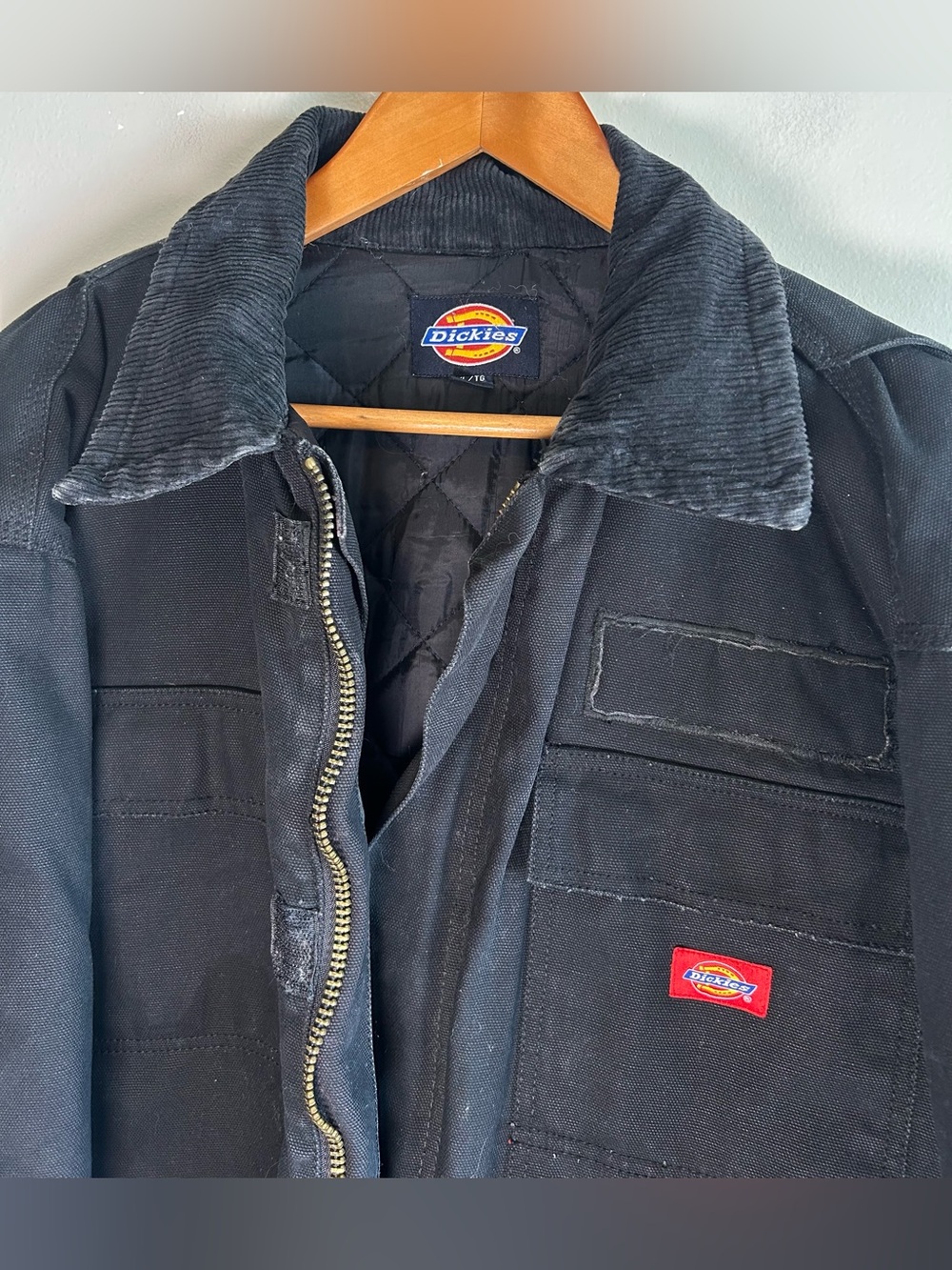 Vintage Dickies Detroit Style Quilt Insulated Duck Canvas Work Jacket XL Black - Picture 7 of 12